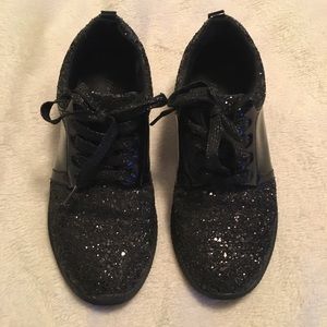 Black glitter sneakers